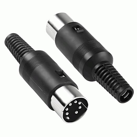 7 Pin DIN Audio Connector, 7 Pin Midi Connector, 7 Pin DIN Male Adapter, Compatible with Bang & Olufsen B&O, PowerLink, BeoLab 3, Computer, Sound, Black, 1 Unit - Image 1