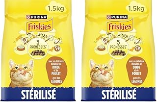FRISKIES pour Chats Stérilisés Au Poulet, à la Dinde et aux Légumes - Croquettes pour Chat Adulte - 1,5kg (Lot de 2) - Image 1