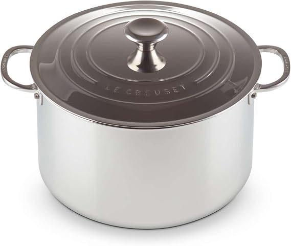 Le Creuset 96604828000000 Signature Stainless Steel Casserole with Lid, 24 cm - Image 1