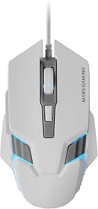 Mars Gaming MM024, RGB Gaming Mouse, 4000 DPI Optical Sensor, Huano Mechanical Switches, RGB Flow Lighting, On-The-Fly Adjustment 1200/2400/3200/4000 DPI, Multi-Platform Compatibility, White - Image 1