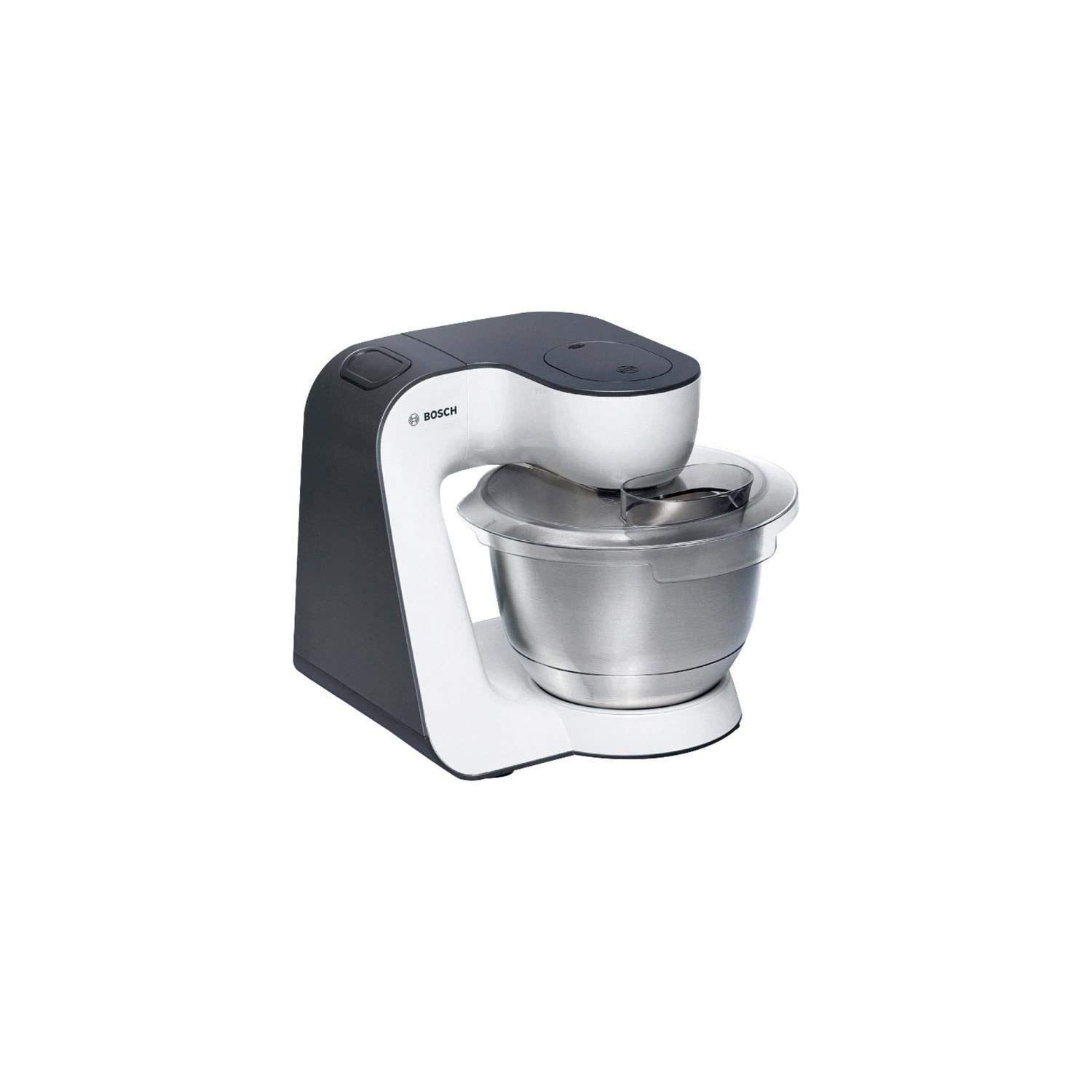 Bosch MUM50123 Compact & Versatile Food Processor, 800 W, 3.9 Liters, Including Pastry Kit, White/Charcoal Grey - Image 1