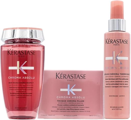 Kerastase Chroma Absolu Bain Riche Chroma 250ml Mask 200ml Serum 150ml - Image 1