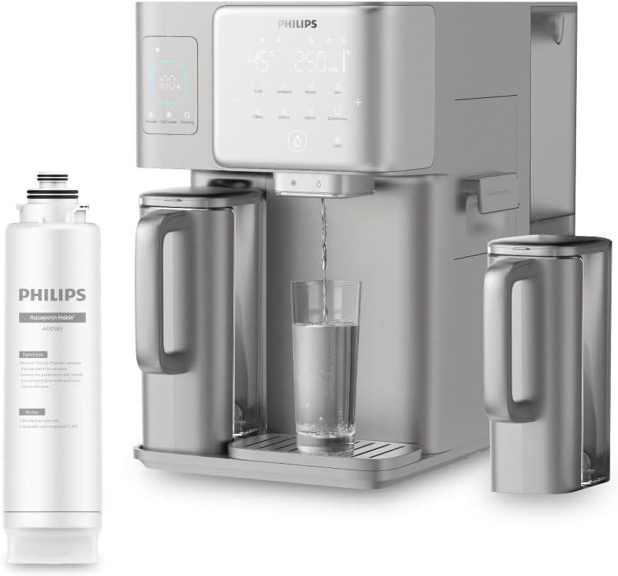 Philips Reverse Osmosis Water Station, Instant Hot & Cold Water, Built-in Ice Maker, UV-C, Remineralization, TDS Monitor, 6 Litre Tank, 1 Year Filter Life - Image 1