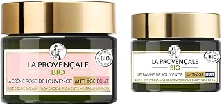 La Provençale Bio - Crème Rose de Jouvence Anti-Âge Éclat Certifié Bio - Huile d’Olive Bio AOP Provence - 50 ml & Le Baume de Jouvence Anti-Age Nuit - Huile d'Olive Bio AOC Provence - 50 ml - Image 1