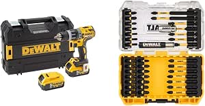 DEWALT DT70731T-QZ Compact Brushless XR 18 V Li-Ion 5Ah – 420 W – with TSTAK Case, 2 Batteries/Charger, DCD796P2-QW + 37-Piece Screwdriver Bit Set - Image 1