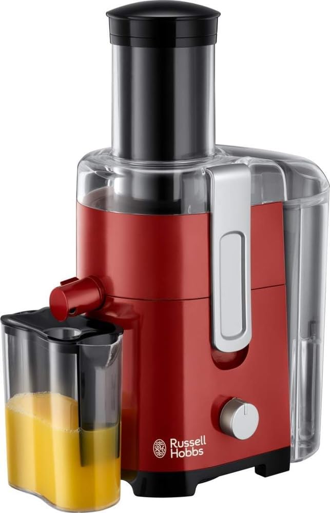 Russell Hobbs Juicer [Fruit and Vegetables] Desire Red (XL Fireplace for whole fruit & vegetables, 2 speeds, juice pitcher 750 ml, 2 litre pulp tank, BPA free) Juice extractor 24740-56 - Image 1
