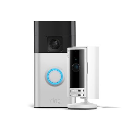Ring Battery Video Doorbell + Indoor Camera (2nd Gen) | DIY Wireless Doorbell Security Camera | Head-To-Toe View, HD Video, Easy installation (5min) | 30-day free trial of Ring Protect - Image 1