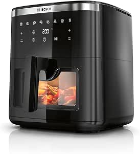 Bosch Oil Free Deep Fryer Series 6, MAF671B0, Air Fryer XXL, 7.2L Capacity, 7 Preset Programs, Illuminated Cooking Pane, Up to 65% Faster, Black - Image 1
