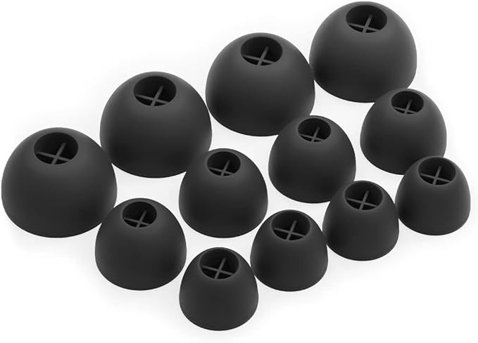 Okuli 12 x Silicone Earbuds for Sennheiser Momentum 1, 2, 3 Headphones Earphones in Black - Image 1