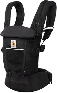 Ergobaby Adapt Baby Carrier for Newborns from Birth, Ergonomic 3 Position SoftFlex Mesh Baby Carrier for Belly and Back Carrier, Onyx Black - Image 1