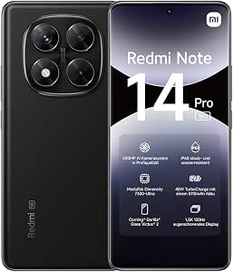Xiaomi Redmi Note 14 Pro 5G, 8+256GB, Black, 200MP Professional Quality AI Camera, IP68, 45W Turbo Charge with 5110mAh Battery, AI Features (Charger Not Included), 2 Year Warranty - Image 1