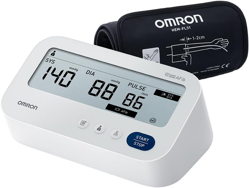 OMRON X3 Comfort AFib Arm Blood Pressure Device - Clinically Validated Cuff Blood Pressure Monitor - OMRON Arm Blood Pressure Monitor with Atrial Fibrillation (AFib) Detection, 2 Person Memory - Image 1