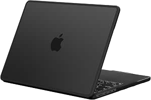 BlueSwan Case Compatible with MacBook Pro 16 Inch 2025 2024-2021 M4 M3 M2 M1 Pro Max A3186 A3403 A2991 A2780 A2485, TPU Edge Protective Plastic Case Cover Anti-Scratch (Black Edge) Matte Black - Image 1