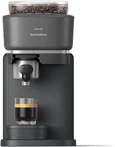 Philips Baristina Espresso Machine, Real Espresso Machine, Made Easy, Compact, 16 Bar Pressure, Built-in Grinder, Black Machine with Black Filter Holder (BAR300/60) - Image 1