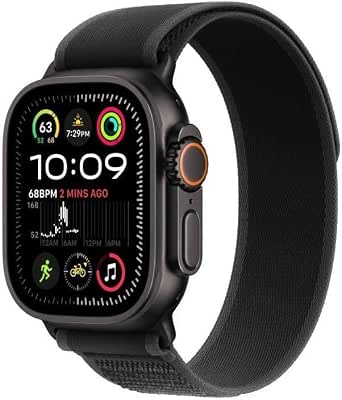 Apple Watch Ultra 2 (49mm GPS + Cellular) Smart Sports Watch with Black Titanium Case and Black Trail Buckle (S/M) Activity Tracking, High Precision GPS, Carbon Neutral - Image 1