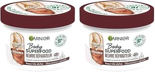 Garnier - Body Superfood - Crème Soin Corps Réparatrice - Hydratation 48H - Formule Vegan & à 97% d'Origine Naturelle - Au Beurre de Cacao & Céramide - Pour Peaux Sèches - 380 ml (Lot de 2) - Image 1