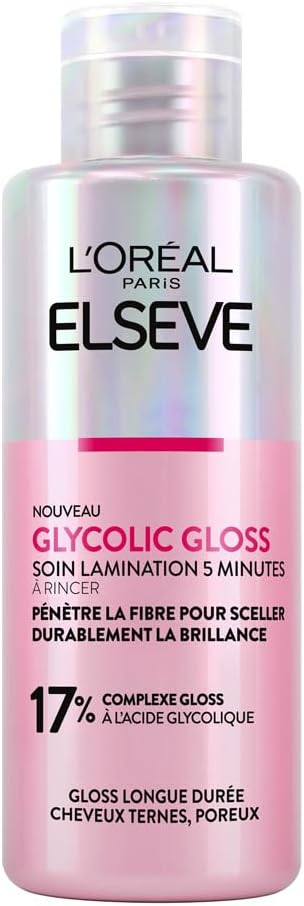L'Oréal Paris - Lamination Gloss - Ultimate Long-Lasting Shine - Dull & Porous Hair - Enriched with Glycolic Acid - Elseve Glycolic Gloss - 200 ml - Image 1