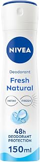NIVEA Atomiseur Fresh Natural 0% (1 x 150 ml), déodorant femme efficacité 48 hrs, anti transpirant aisselles fraîcheur longue durée, antiperspirant sans aluminium - Image 1