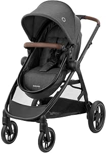 Maxi-Cosi Zelia S Trio 3-in-1 Pushchair, 0-4 Years, Up to 22 kg, Foldable, Compact and Reclining Baby Stroller, with CabrioFix S i-Size Baby Car Seat, Accessories, Changing Bag, Dark Grey - Image 1