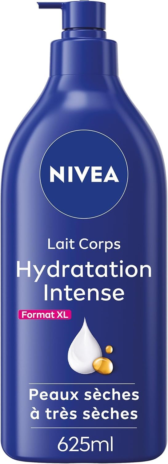 NIVEA Lait corps Hydratation Intense 72H (1 x 625 ml) — Lait Nourrissant à l'Acide Hyaluronique pur & Huile d'Amande Douce — Crème hydratante corps pour peaux sèches à très sèches - Image 1