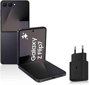 Samsung Galaxy Z Flip7, Android 5G Smartphone with Galaxy AI, 256GB, 25W Fast Mains Charger Included, Unlocked Smartphone, Absolute Black, FR Version - Image 1