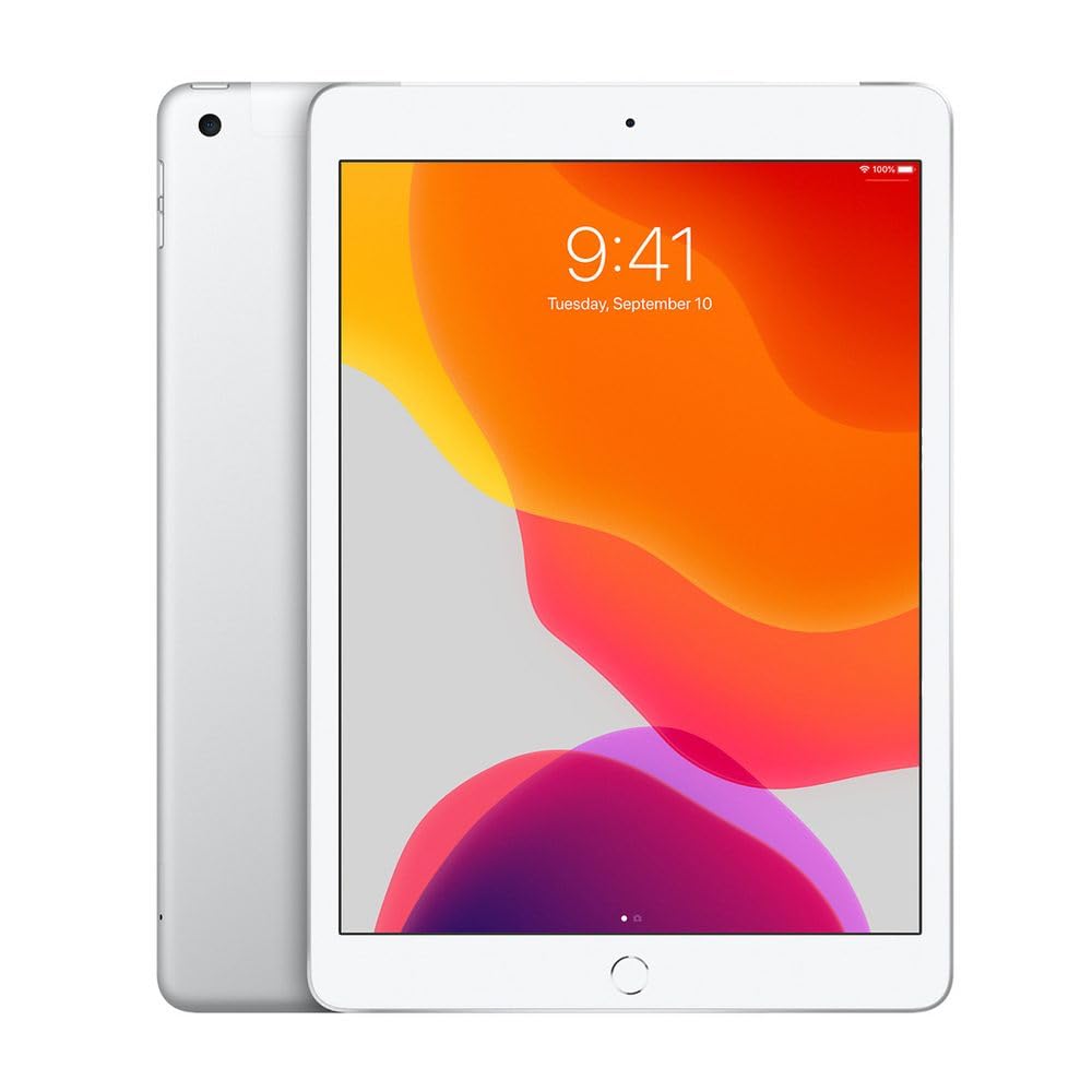 2019 Apple iPad (10.2-inch, Wi-Fi + Cellular, 32GB) Silver (Refurbished) - Image 1
