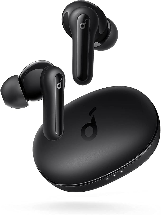 Soundcore by Anker P2 Mini Wireless Bluetooth Headphones, In-Ear Headphones, 10 mm Drivers, Intense Bass, EQ, Bluetooth 5.2, 32H Playback, IPX5 Waterproof, Quick Charge USB C (Black)(Refurbished) - Image 1
