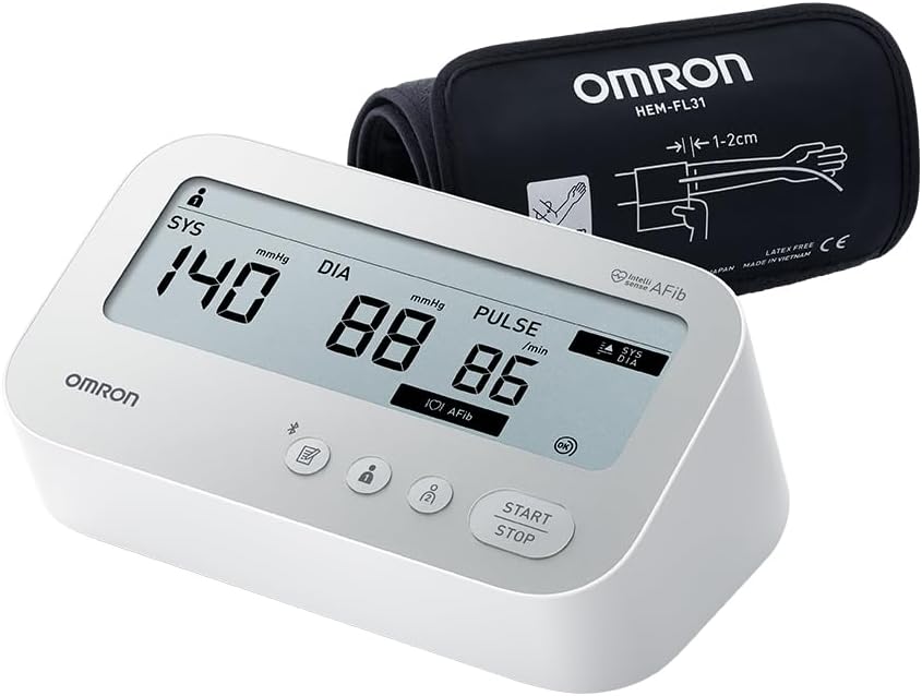 OMRON X4 Connect AFib – Blood Pressure Device – Bluetooth Connection – Clinically Validated OMRON Arm Blood Pressure Monitor – AFib Detector with Each Measurement – Memory 2 People - Image 1