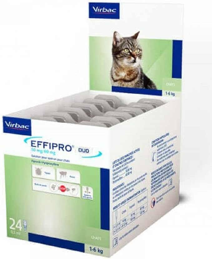 Virbac Effipro Duo Cat Spot on Pipette Insecticide Box of 24 - Image 1