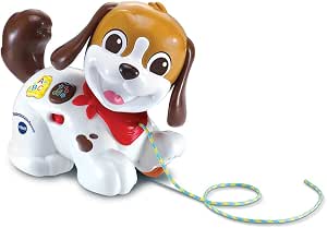 VTech - Toutou 1,2,3 Walk Me, Pull Toy, Interactive Puppy Walking, Dog Moving Head, Musical and Educational Toy, Gift for Children from 1 Year - Content in French - Image 1