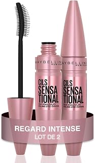 Maybelline New-York - Mascara Volume Effet Éventail - Cil Sensational - Teinte : Very Black - 2 x 9,4 ml - Image 1