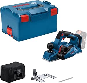 Bosch Professional 18V System cordless planer GHO 18V-26 (carbonless motor, with dust bag, parallel stop, 1 reversible iron Wood Razor, L-BOXX) - Image 1