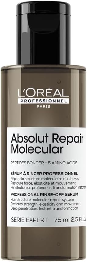 L'Oreal Professionnel Serum for Structural and Damaged Hair - Deep Molecular Repair - With 2% Peptides and 5 Amino Acids - Expert Series Absolut Repair Molecular Rinse-Off - 75 - Image 1