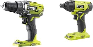 Ryobi - Perceuse-visseuse 18V - 2 vitesses - 50 Nm - 500-1 800 tr/min - 22 positions - mandrin 13 mm & Visseuse à Chocs 18 V ONE+ (Batterie et Chargeur non Inclus) pour Visser, Dévisser,Boulonner - Image 1