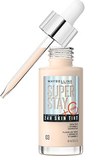 Maybelline New York - Fond de Teint Fluide - Glow & Soin de la Peau - À la Vitamine C - Longue Tenue 24H - Formule Vegan - Superstay Skin Tint - Teinte : 03 - 30 ml - Image 1