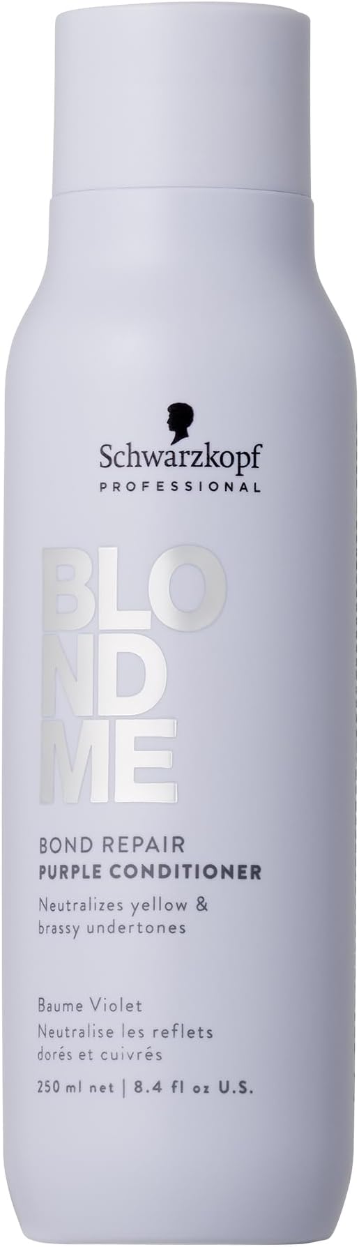 Schwarzkopf Professional BLONDME Bond Repair Purple Conditioner Conditioner Neutralize Under Yellow Tones Colored Hair Bleached Deeply Nourishing And Detangling 250ml - Image 1