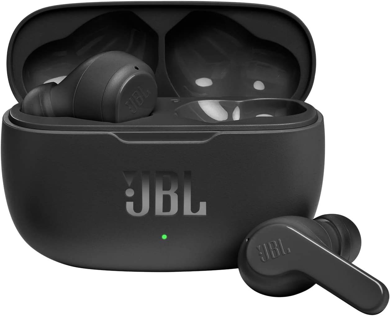 JBL Wave 200TWS – Écouteurs intra-auriculaires véritablement sans fil - Avec technologie Bluetooth et assistant vocal – Autonomie jusqu'à 25 hrs – Étui de recharge inclus - Noir - Image 1