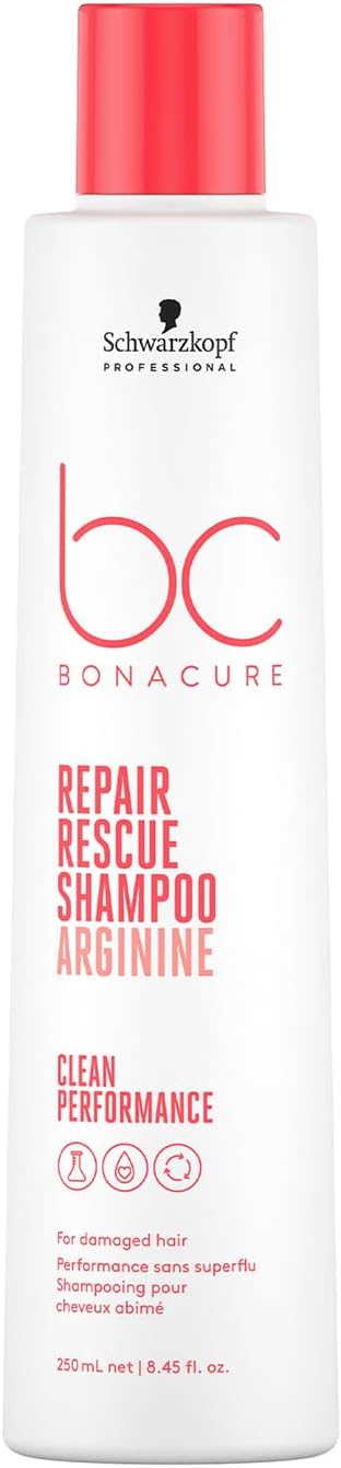 Schwarzkopf Professional Bonacure Repair Rescue Shampoo Pour Cheveux Abîmés Complexe De Soins Végan Avec Arginine Cell Equalizer Technology Hydratant Force Intérieure Sans Sulfate 250 ml - Image 1