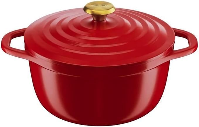 TEFAL E2544604 Air Casserole Dish Light 24 cm Cast Aluminium Red, Suitable for All Heat Sources Including Induction - Image 1