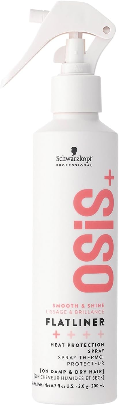 Schwarzkopf Professional OSiS Flatliner Fixing Spray - Smooth and Shine - Reduces Breakage - Protects Against Moisture - Light Hold - 200ml - Image 1