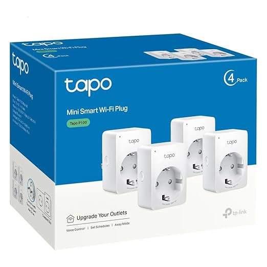 Tapo WiFi Smart Socket, Smart Plug Compatible with Alexa and Google Home, 10A Type F, Control Radiator, Coffee Maker, Lamp Remote, No Hub Required, Tapo P100 (4-Pack) - Image 1