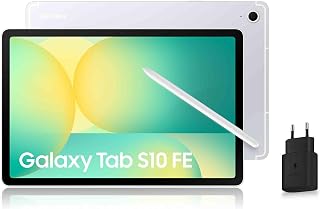 Galaxy Tab S10 FE, Android WiFi Tablet 10.9 Inches 128 GB, S Pen Included, IP68 Certification, Silver, 25W Fast Mains Charger Included, FR Version - Image 1