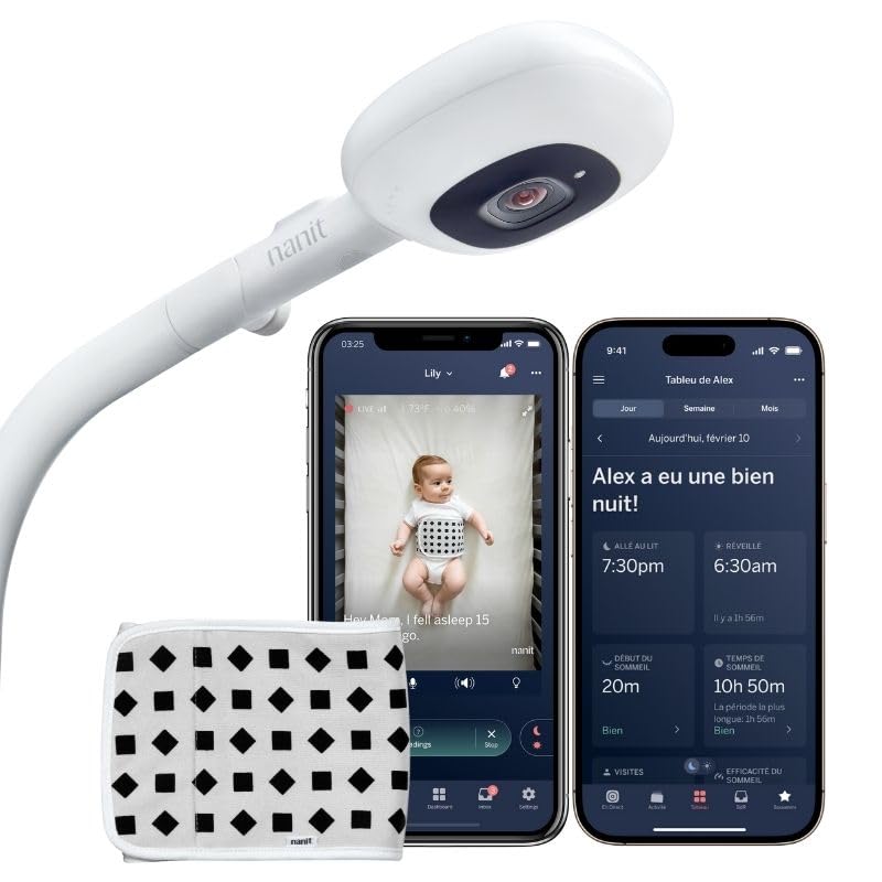Nanit Pro Babyphone Camera, Support and Band - Baby Camera - 1080p Video & Audio Bidirrectional - White (Nanit Pro + Floor Mount) - Image 1
