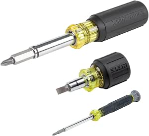 Klein Tools 80045 Screwdriver and Nut Driver Kit, Includes 11 in 1 Magnetic Screwdriver, Multi-Bit and Electronic Screwdriver, 3 Pieces - Image 1