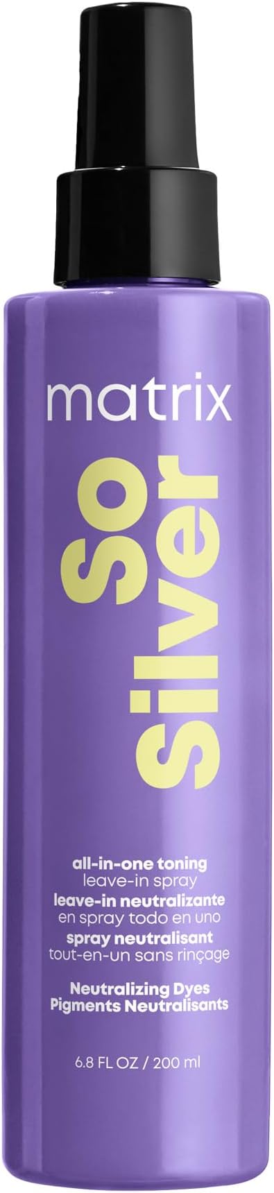 Matrix | Leave-In Blonde & Grey Hair Toning Spray for Yellow Spot Neutralization, with Purple Pigments, Total Results So Silver Toning Spray, 1 x 200 ml - Image 1