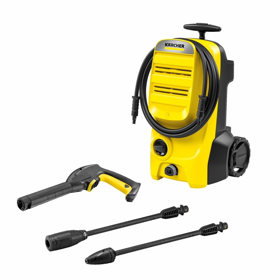Kärcher Pressure Washer K 4 Classic, Pressure: max. 130 bar, Flow rate: 420 l/h, Surface area: 30 m²/h, Water Filter, Weight: 4.6 kg, Hose and High Pressure Gun, Rotabuse, Vario Power Lance - Image 1