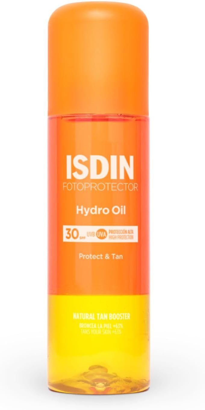 ISDIN Fotoprotector Hydro Oil SPF 30 (200 ml) | Biphasic Body Photoprotector | Protects and Intensifies Tan by +43% - Image 1