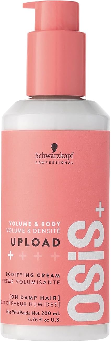 Schwarzkopf Professional OSiS Upload Anti-Static Densifying Styling Cream Thermal Protection Subtle Definition Volume Roots Upload Formula Non Greasy Non Sticky Light Hold 200ml - Image 1