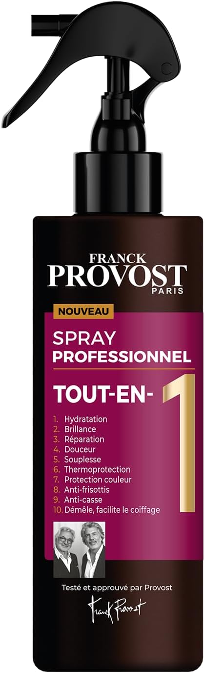 FRANCK PROVOST - Professional All-In-1 Spray - Heat Protection & Leave-In Care - Hydration, Shine, Softness, Detangling - All Hair Types - 190 ml - Image 1
