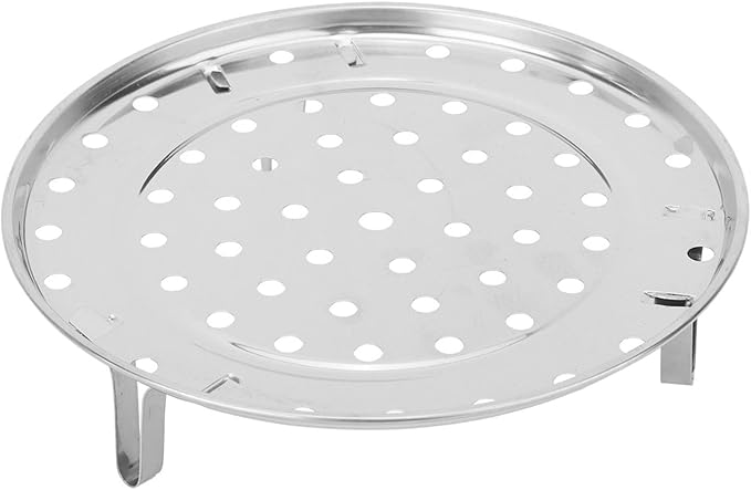 Cooking Tray, 9.5 Inch Stainless Steel Round Holder Shelf Pressure Cooker Canner Rack Removable Legs Chinese Steaming Rack for Instant Pot (stainless steel 2) - Image 1
